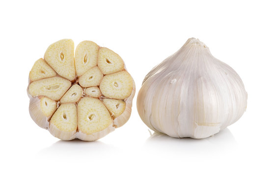  garlic on white background