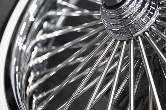 Motorcycle wheel spokes