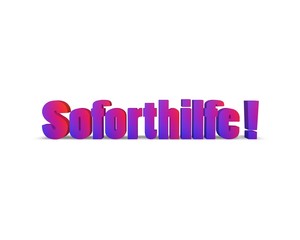 Soforthilfe 3D Wort