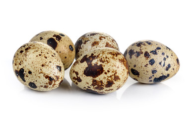 Obraz premium Quail eggs are isolated on a white background