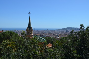 A view over Barcelona from Gaudi's Parc Guell