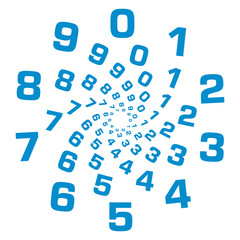 Numbers Circular Blue 