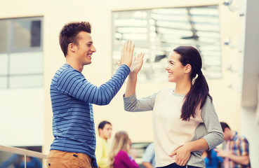 Fototapeta premium group of smiling students outdoors