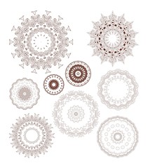 Henna tattoo doodle vector elements on white background