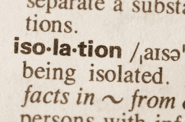 Dictionary definition of word isolation