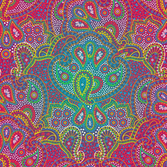 Seamless color paisley pattern