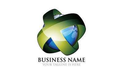 3D Global X Logo Illustration