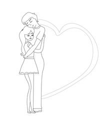 romantic couple hugging