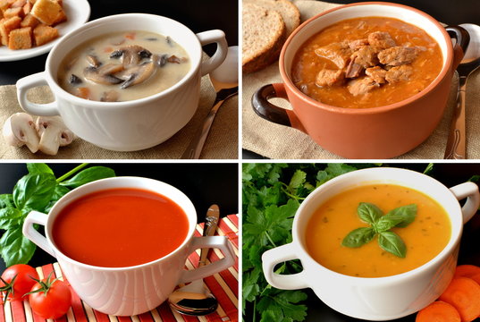 zestaw różnych zup
