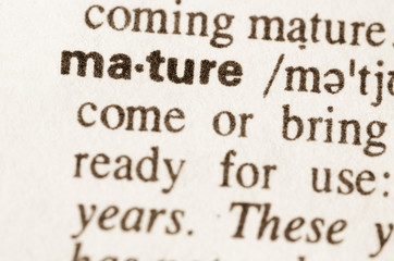 Dictionary definition of word mature
