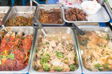 Many kind of Thailand street food.