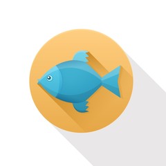 Fish flat icon on white background.
