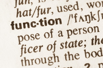 Dictionary definition of word function