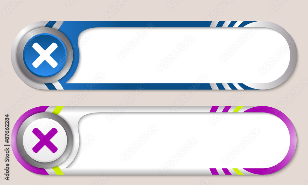 Poster vector buttons for your text and multiplication symbol