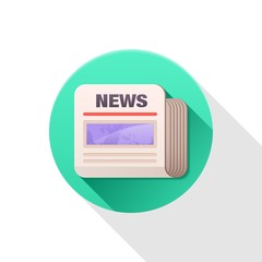 Newspaper flat icon on white background.