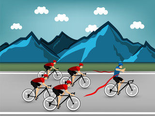 cycling race on the mountain