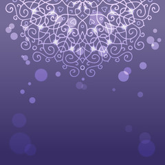 Abstract purple background with mandala ornament