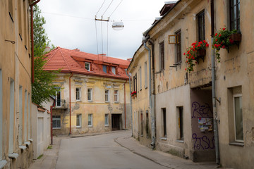 Fototapeta na wymiar Old street in Vilnius 