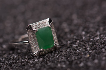 Green stone ring