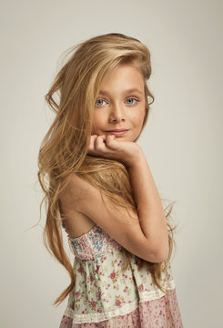 Portrait of fashion little girl