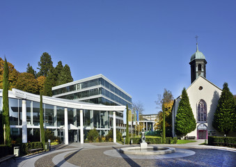 View of the entrance of the Caracalla Spa and Hospital Church