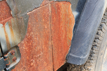 Rusty metal texture background from car