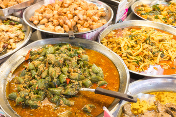 Many kind of Thai food in Bangkok,Thailand.