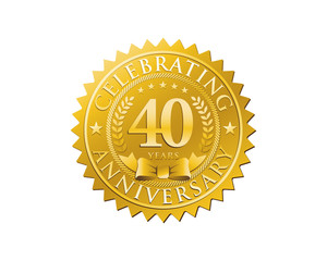 anniversary logo golden emblem 40