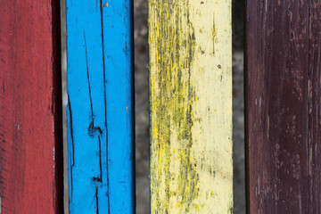 Old colourful planks background. Top view.