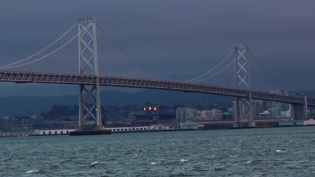 Oakland Bay Bridge San Francisco California at dusk