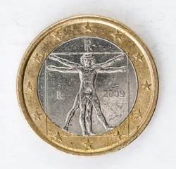 1 Euro Coin with italian backside used look
