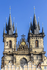 Fototapeta na wymiar Tyn Cathedral (Church of Our Lady Before Tyn) Prague, Czech Rep.