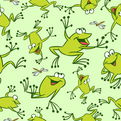 pattern with funny frogs