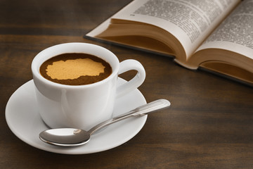 Still life - coffee with map of Macedonia