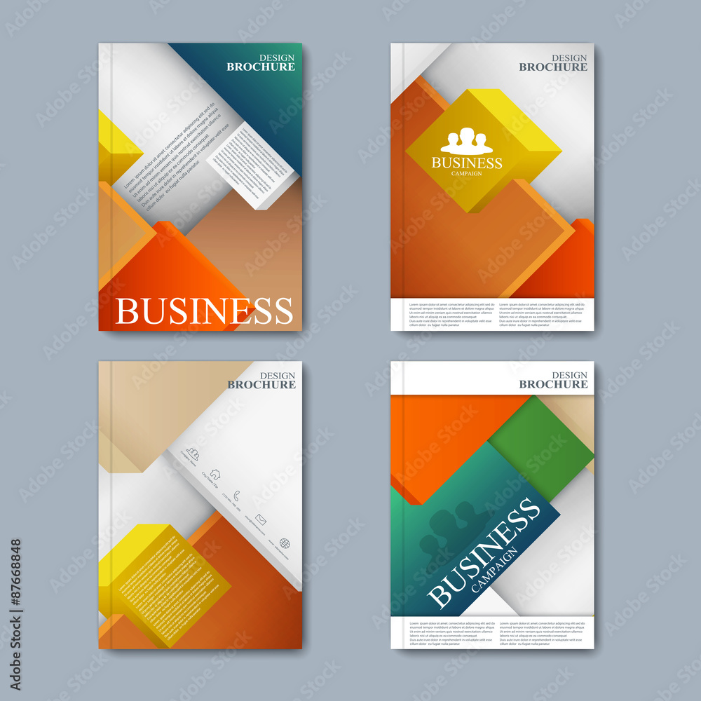Poster modern vector set of brochures in the business style for your