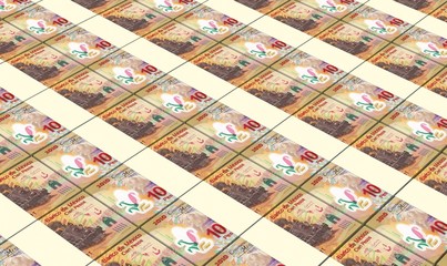 Mexican pesos bills stacks background.