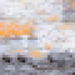 Grey and orange square pixel pattern for decorative blurry canvas print