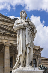 Obraz premium Statue of Friedrich Schiller near Concert Hall, Berlin, Germany.
