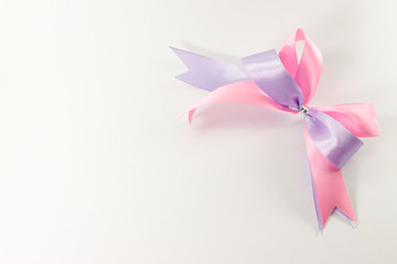 ribbon with a bow on a white background