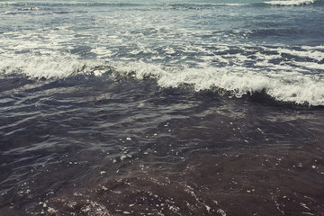 Wave on Sand Beach