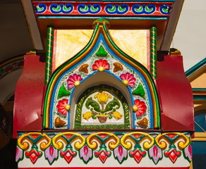 Russian tile. Fragment of ancient Terema