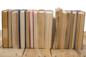 A stack of books,  isolated over white