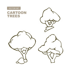 cartoon drawn trees