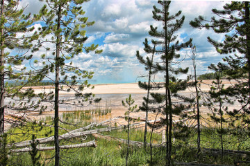 Fototapeta premium Thermal landscape in Yellowstone National Park