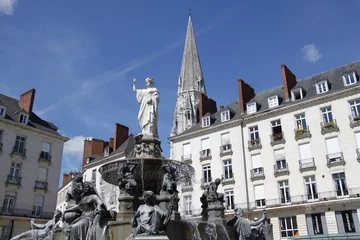 Fototapete Brunnen Fontaine Place Royale in Nantes
