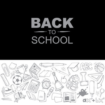 Back to School. Conceptual background picture with schooll ellements. you can try this template for print advertising or some other personal design project