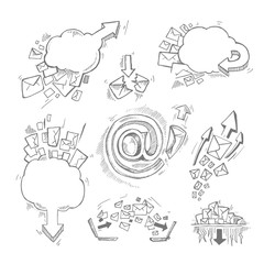  set with e-mail letters