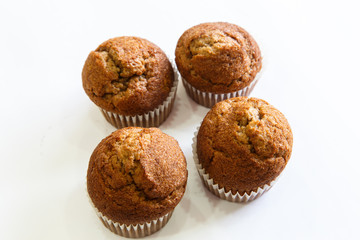 tasty muffin group isolated on white