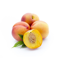 Peach on the white isolatd background.