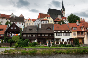 Old European building in Cesky Krumlov, Czech Republic